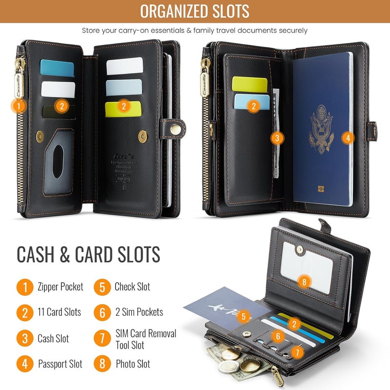 ASAPDOS Passport Holder Wallet Case Wallet for Men Women Black - Image 2